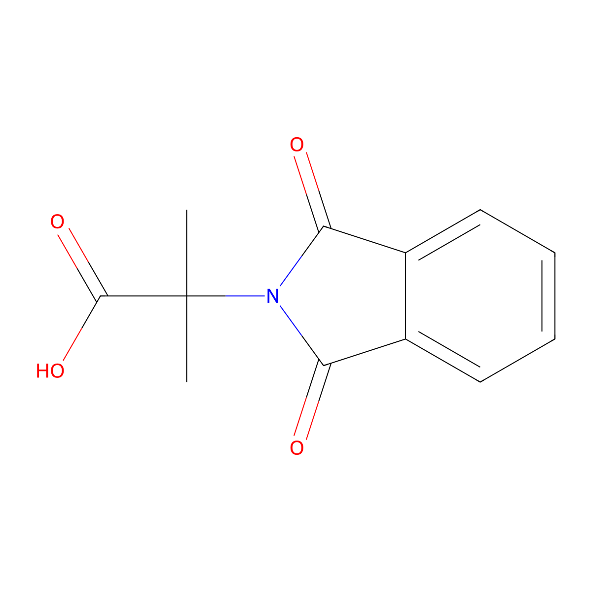 2-(1,3-dioxo-2,3-dihydro-1H-isoindol-2-yl)-2-methylpropanoic acid molecular structure, CAS 14463-79-7