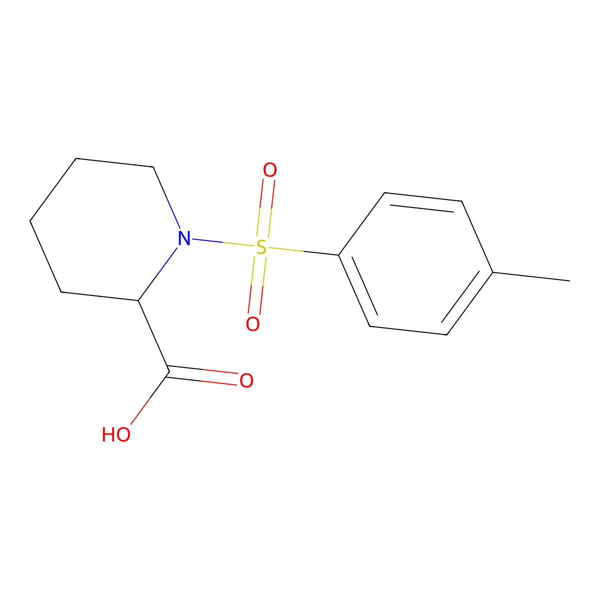 1-((4-Methylphenyl)sulfonyl)piperidine-2-carboxylic acid molecular structure, CAS 144630-15-9