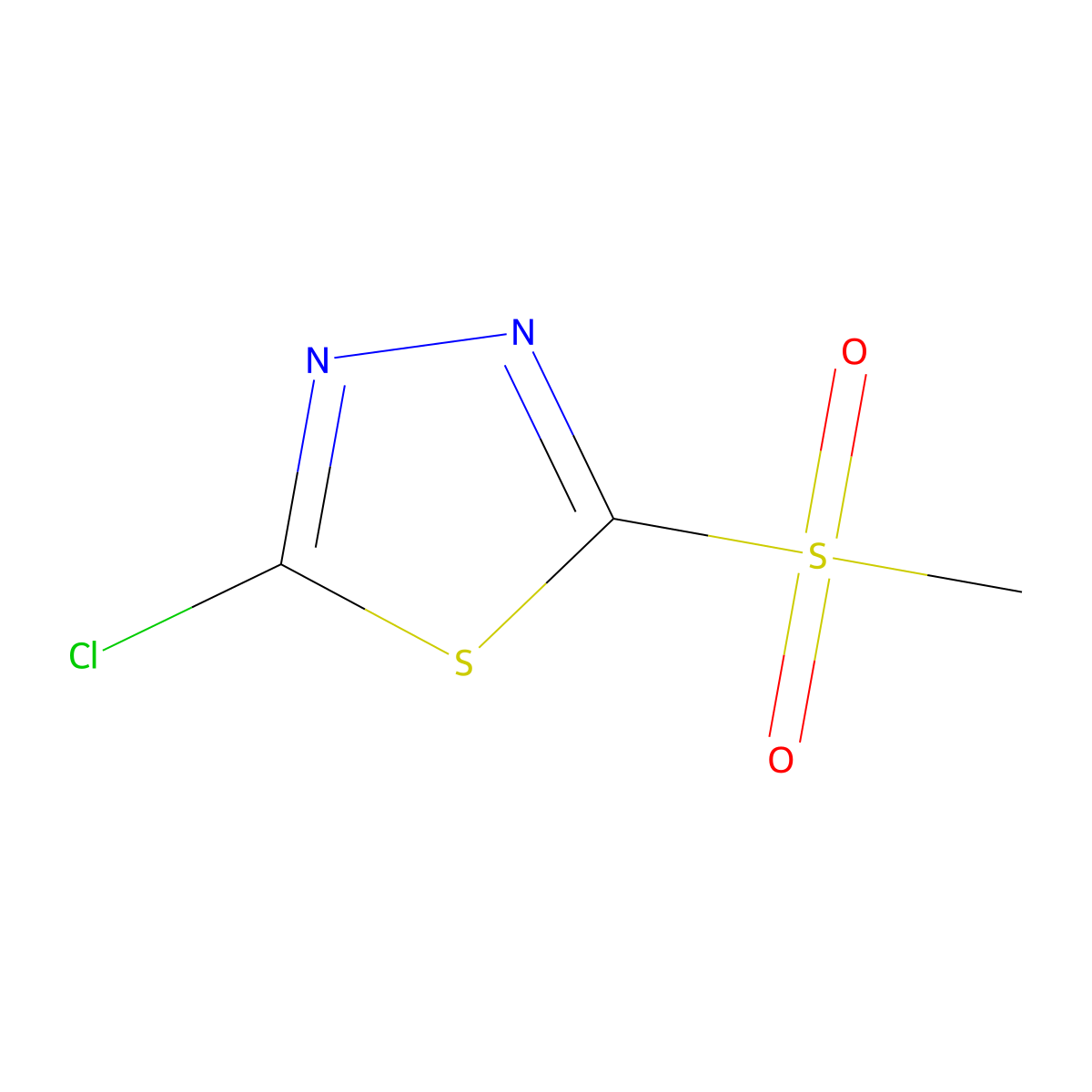 2-Chloro-5-(methanesulfonyl)-1,3,4-thiadiazole molecular structure, CAS 144631-60-7