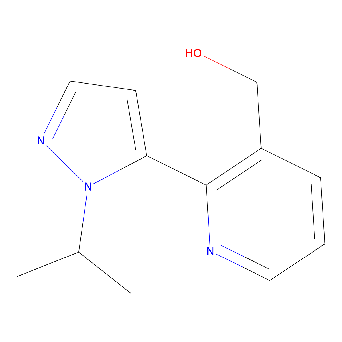 2-(1-(1-Methylethyl)-1H-pyrazol-5-yl)-3-pyridinemethanol molecular structure, CAS 1446321-93-2