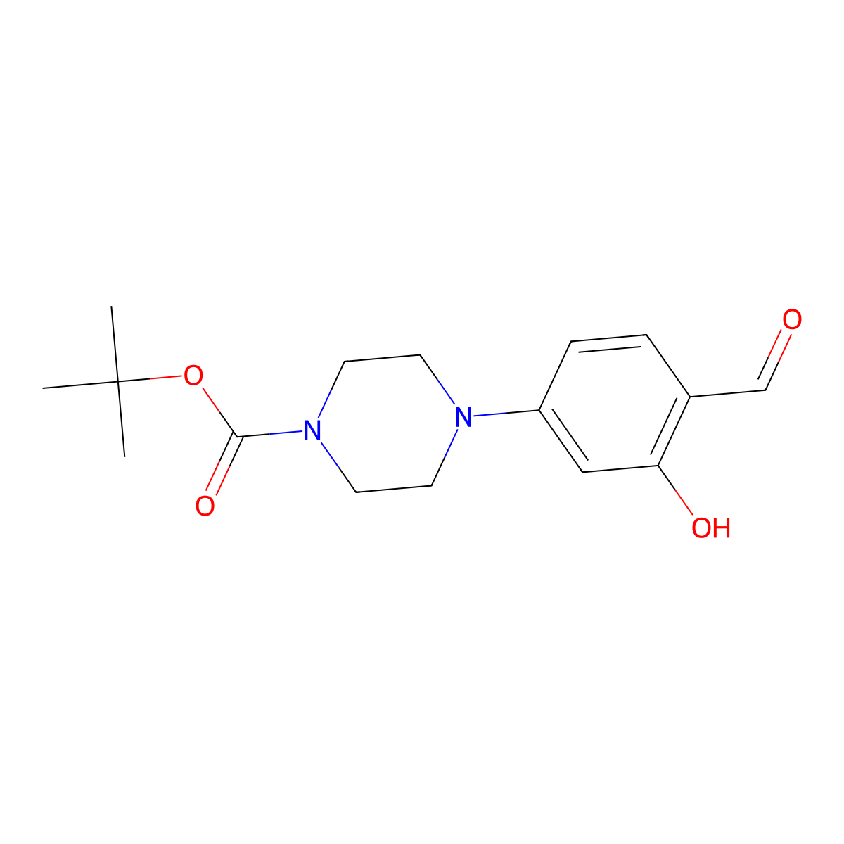 Tert-butyl 4-(4-formyl-3-hydroxyphenyl)piperazine-1-carboxylate molecular structure, CAS 1446332-69-9
