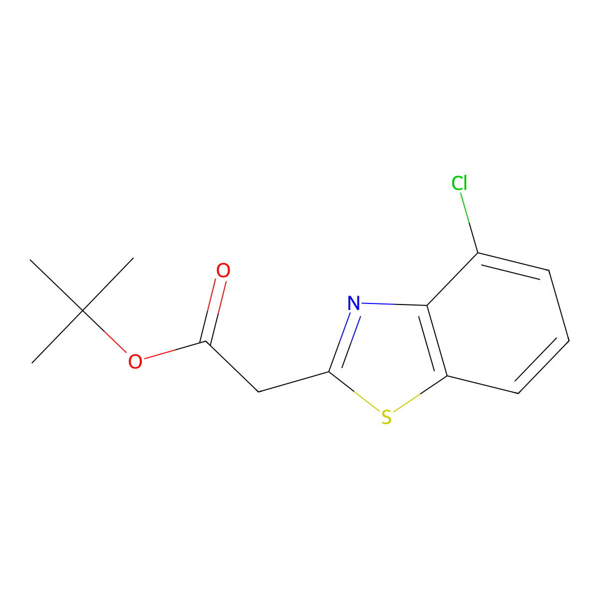 Tert-butyl 2-(4-chlorobenzo[D]thiazol-2-YL)acetate molecular structure, CAS 1446332-71-3