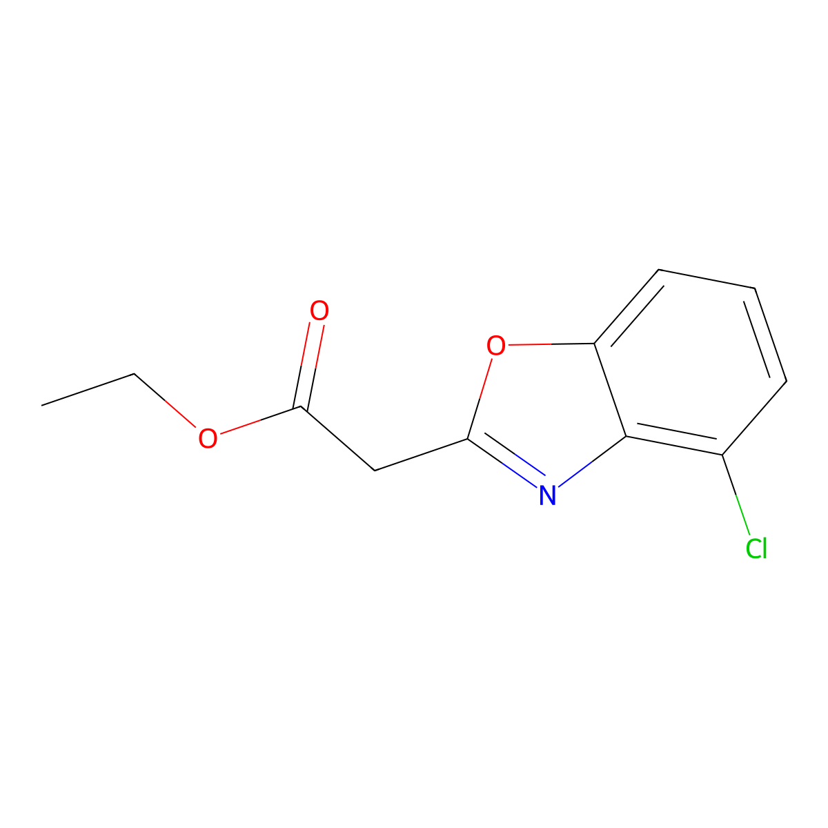 Ethyl 2-(4-chlorobenzo[D]oxazol-2-YL)acetate molecular structure, CAS 1446332-73-5