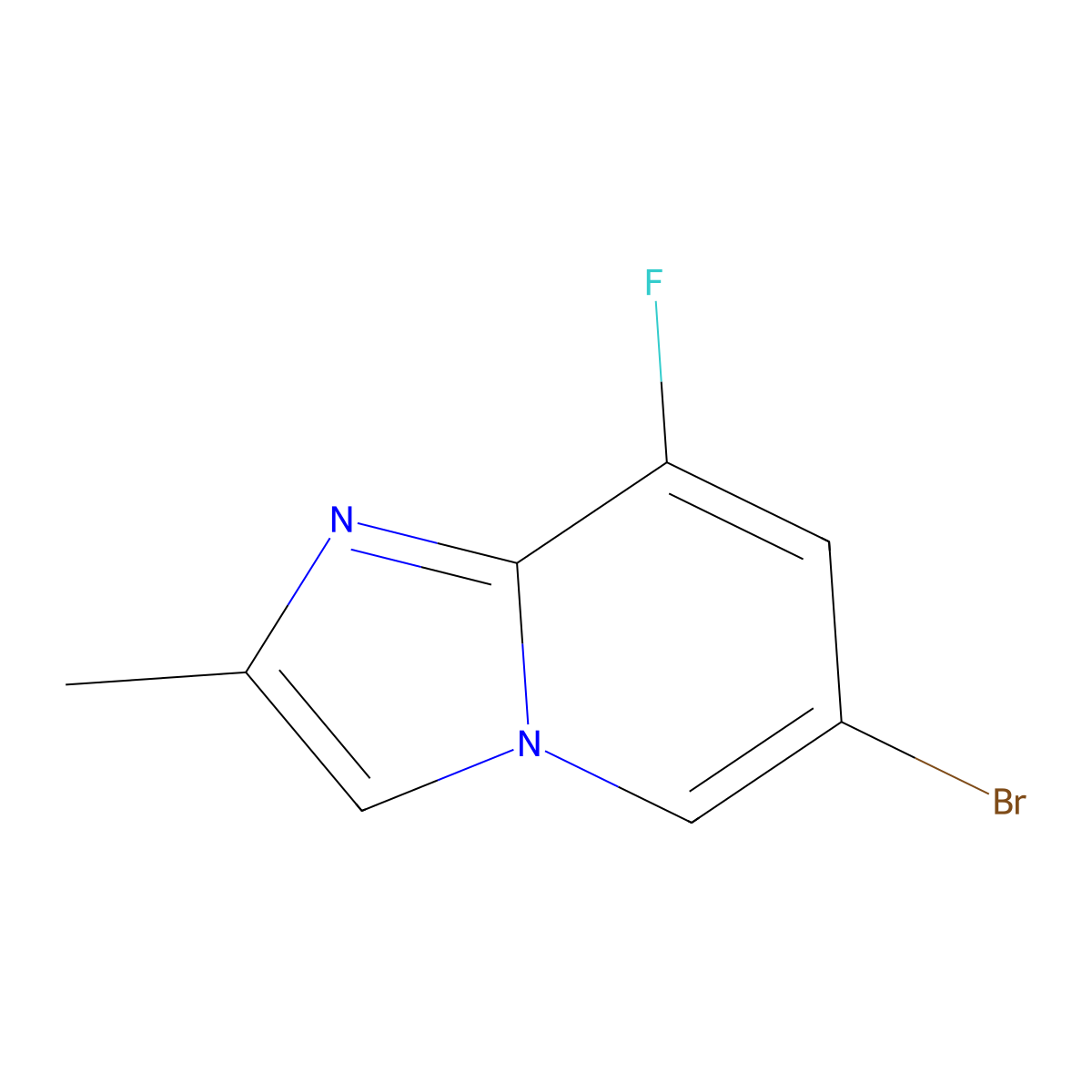6-Bromo-8-fluoro-2-methylimidazo(1,2-a)pyridine molecular structure, CAS 1446334-75-3