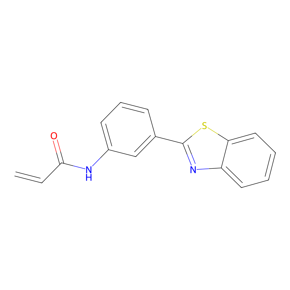 2-Propenamide, N-[3-(2-benzothiazolyl)phenyl]- molecular structure, CAS 1446353-04-3