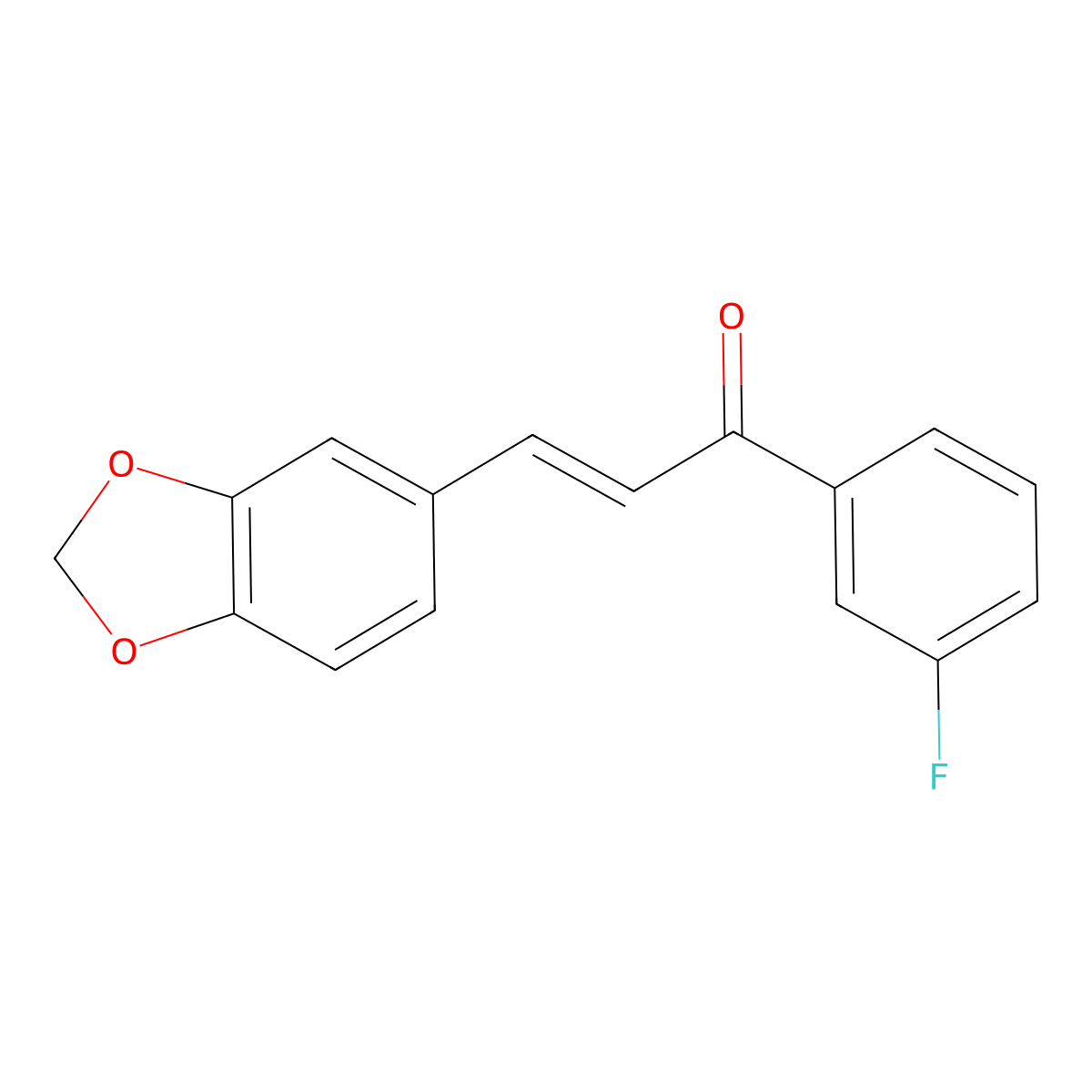 (E)-3-(benzo[d][1,3]dioxol-5-yl)-1-(3-fluorophenyl)prop-2-en-1-one molecular structure, CAS 1446353-74-7