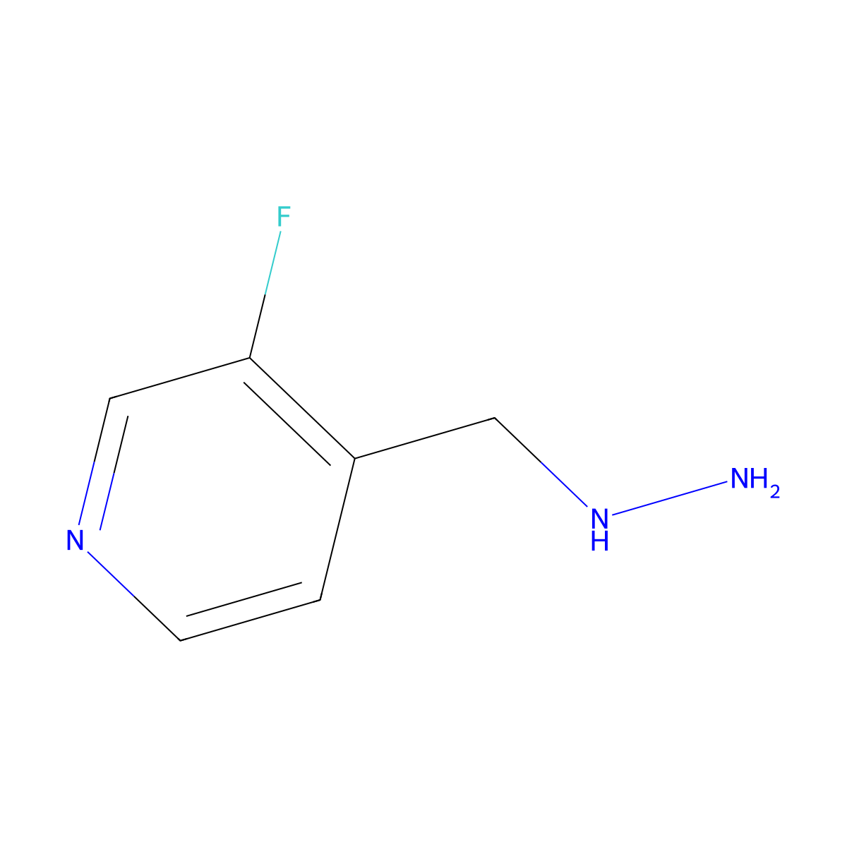 3-Fluoro-4-(hydrazinylmethyl)pyridine molecular structure, CAS 1446357-93-2