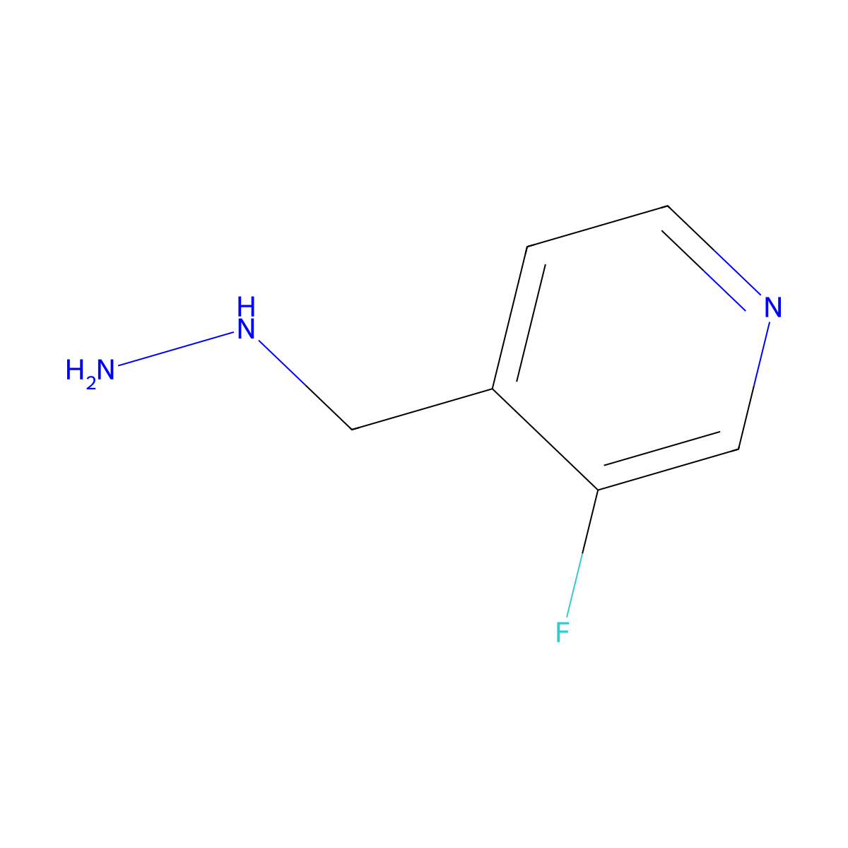 3-Fluoro-4-(hydrazinylmethyl)pyridine molecular structure, CAS 1446357-93-2
