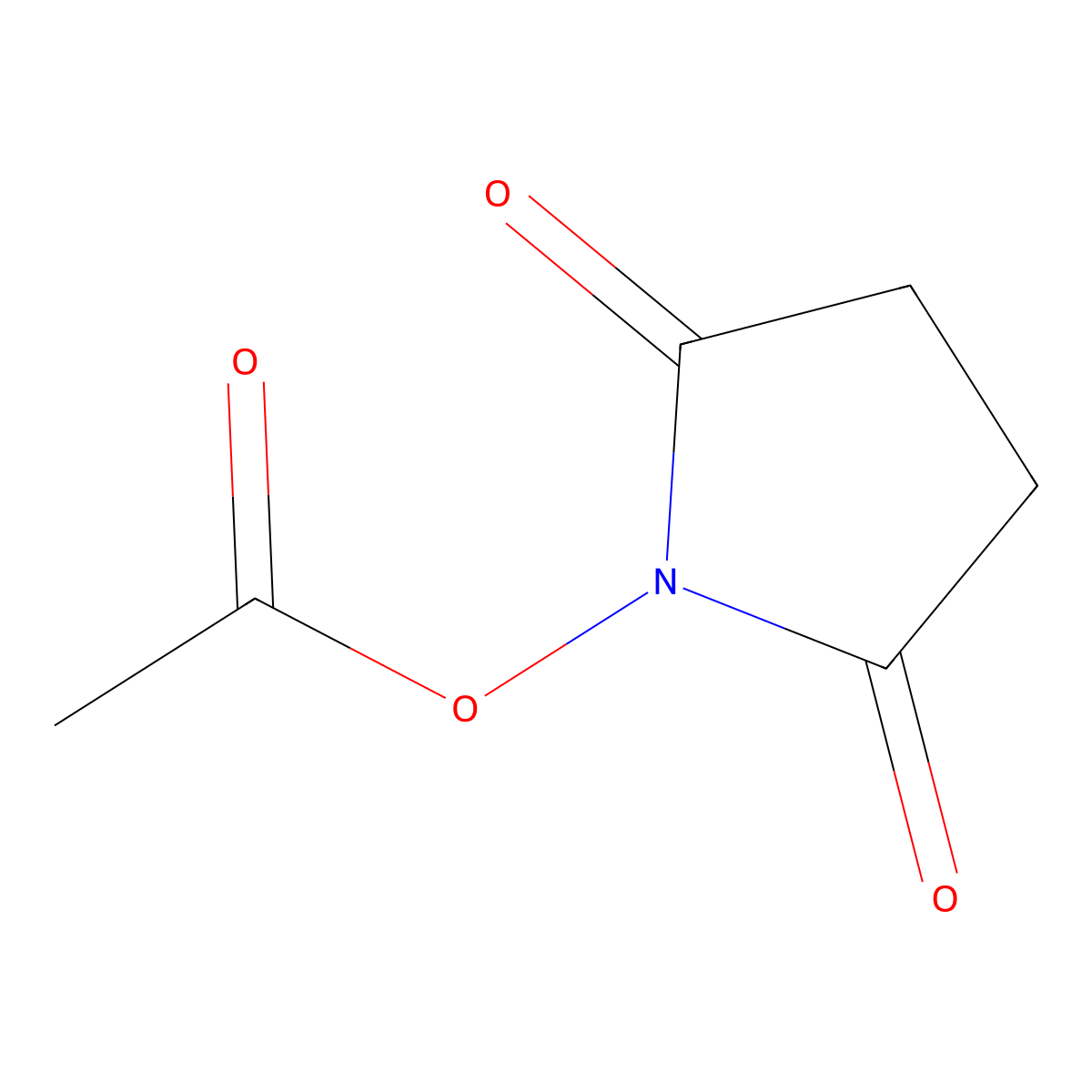 Acetic acid N-hydroxysuccinimide ester molecular structure, CAS 14464-29-0