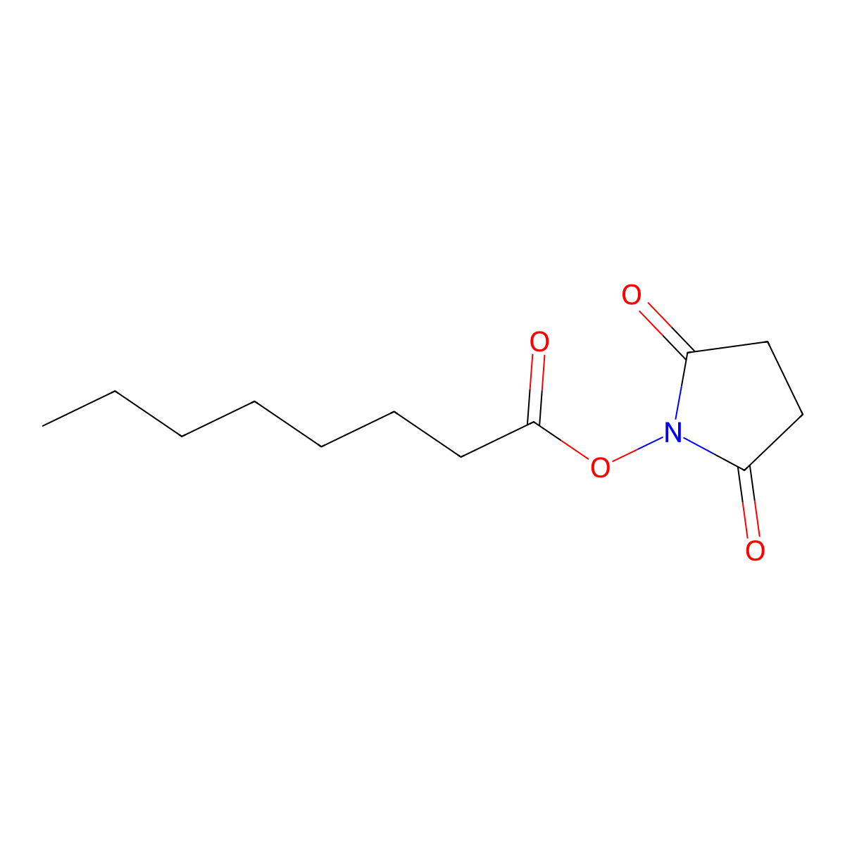 2,5-Dioxopyrrolidin-1-YL octanoate molecular structure, CAS 14464-30-3