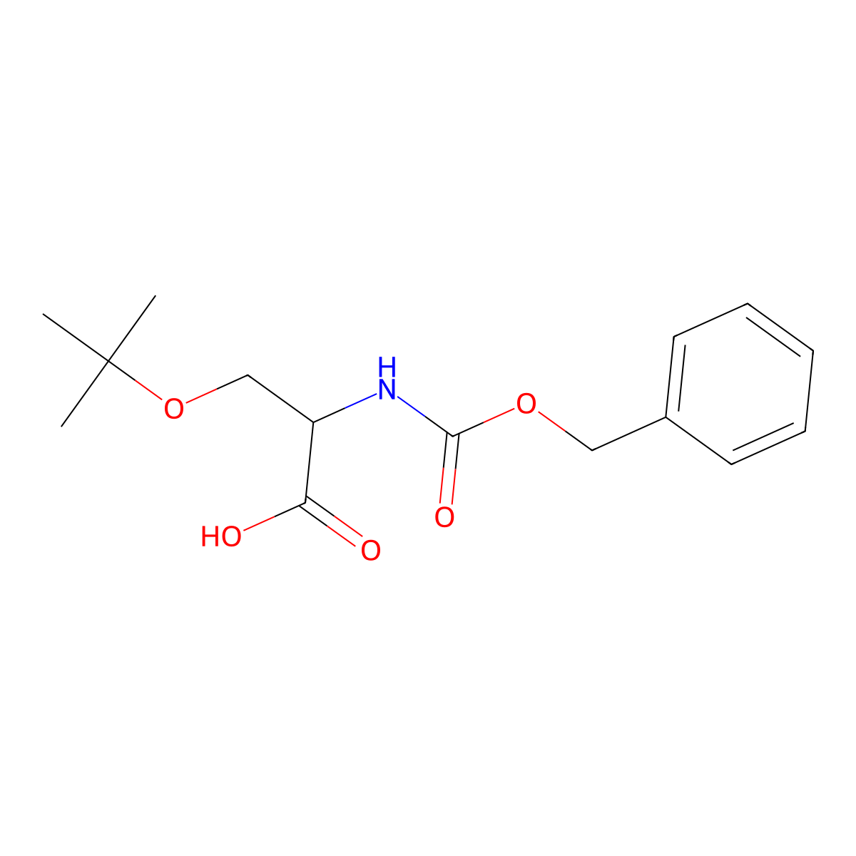 N-[benzoxycarbonyl]-O-[tert-butyl]-L-serine molecular structure, CAS 14464-36-9