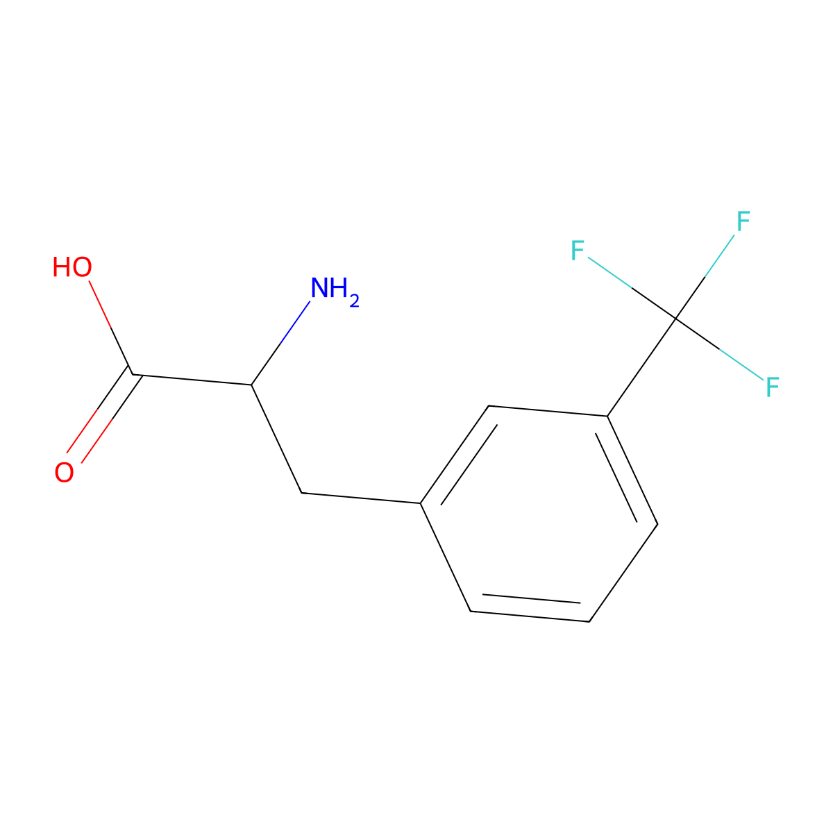 (S)-2-Amino-3-(3-(trifluoromethyl)phenyl)propanoic acid molecular structure, CAS 14464-68-7