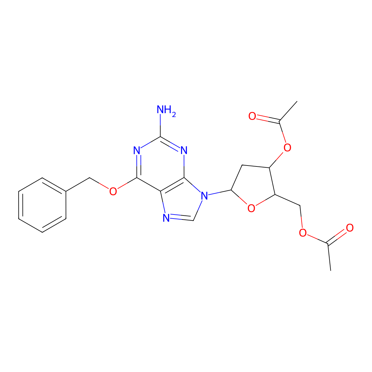 3',5'-Di-O-acetyl O6-Benzyl-2'-deoxyguanosine molecular structure, CAS 144640-75-5
