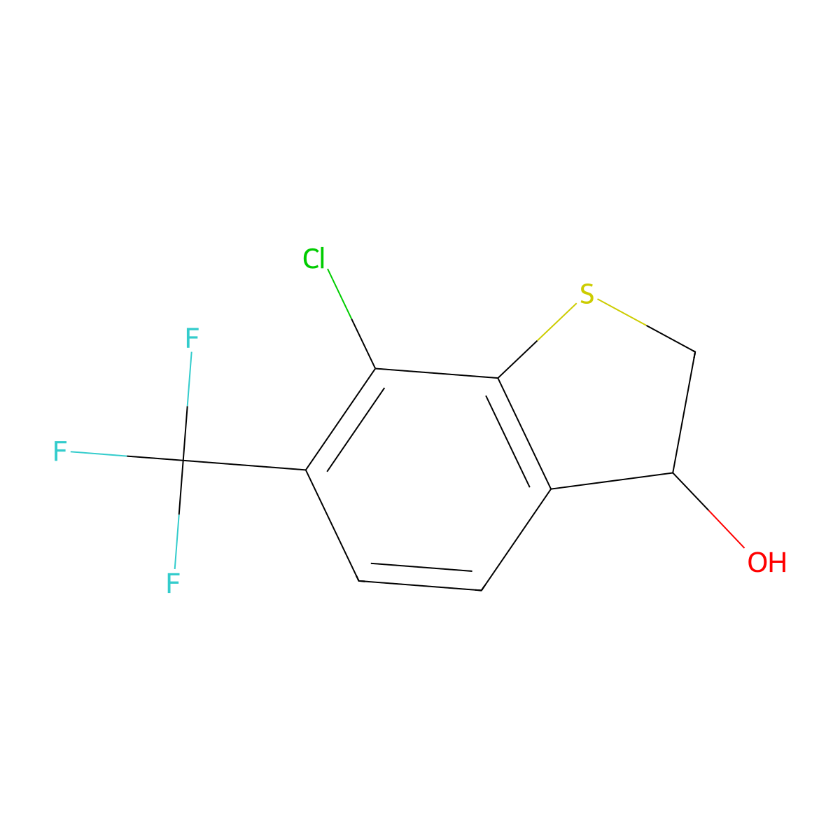 7-Chloro-6-(trifluoromethyl)-2,3-dihydrobenzo[B]thiophen-3-OL molecular structure, CAS 1446401-36-0