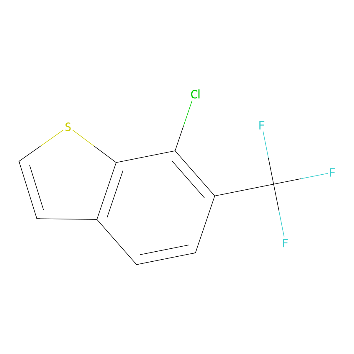 Benzo[b]thiophene, 7-chloro-6-(trifluoromethyl)- molecular structure, CAS 1446401-37-1