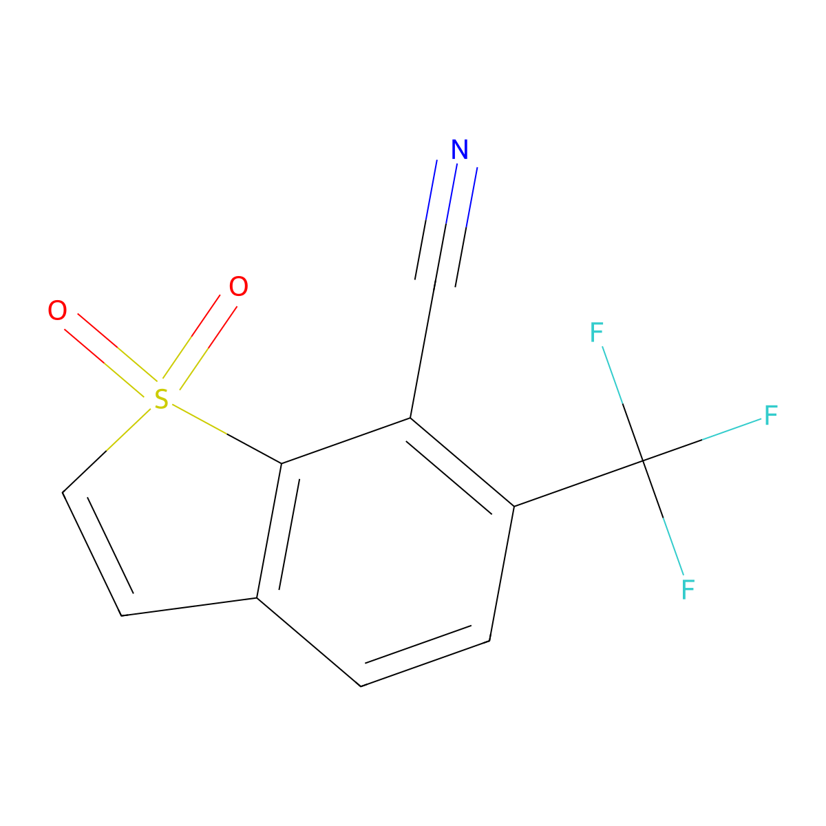 6-(Trifluoromethyl)benzo[B]thiophene-7-carbonitrile 1,1-dioxide molecular structure, CAS 1446401-47-3