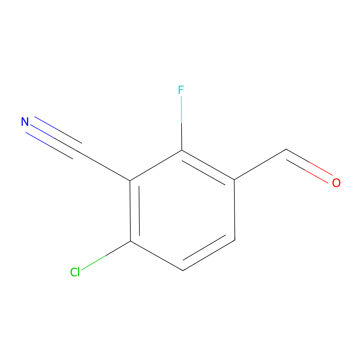 6-Chloro-2-fluoro-3-formylbenzonitrile molecular structure, CAS 1446401-57-5