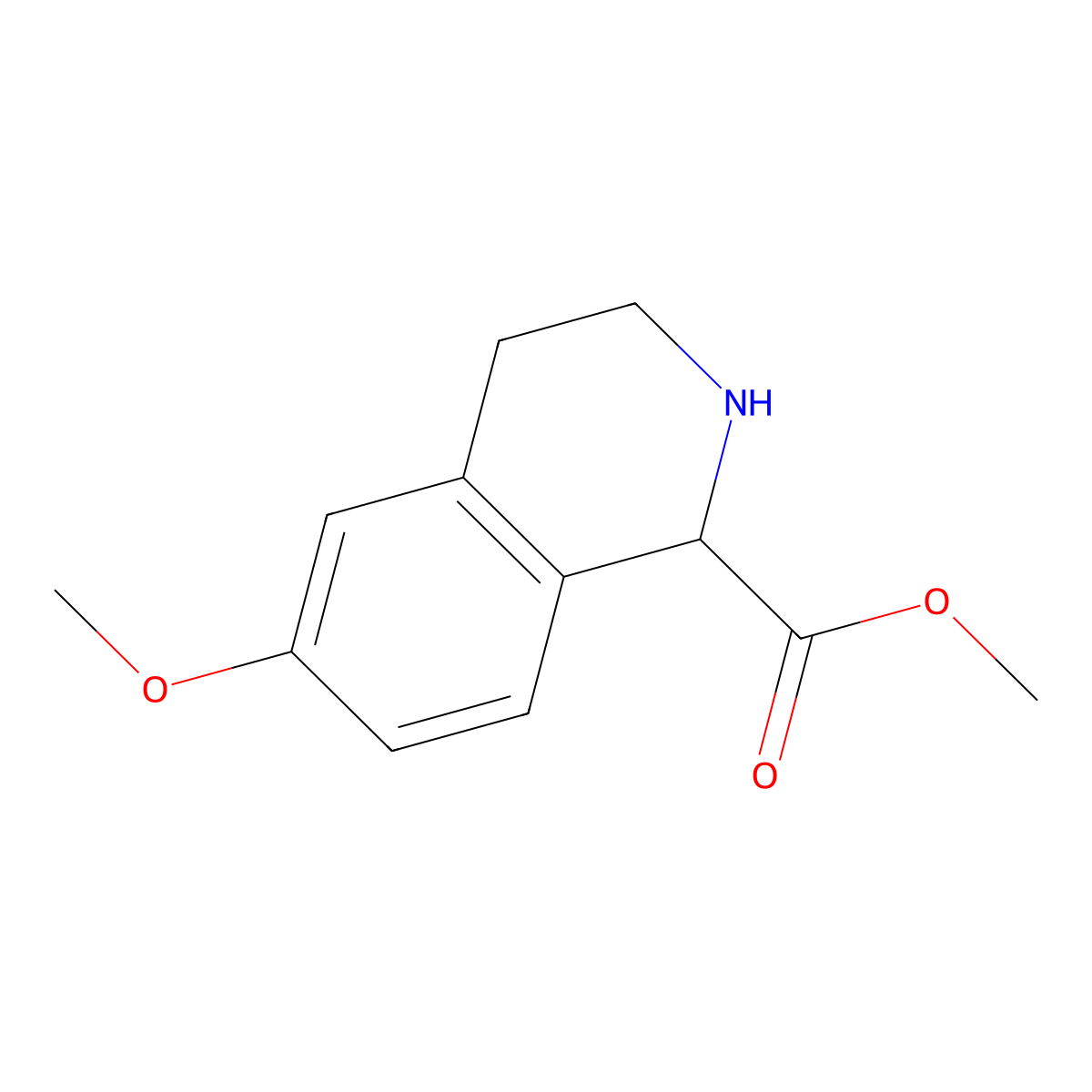 Methyl 6-methoxy-1,2,3,4-tetrahydroisoquinoline-1-carboxylate molecular structure, CAS 1446406-61-6