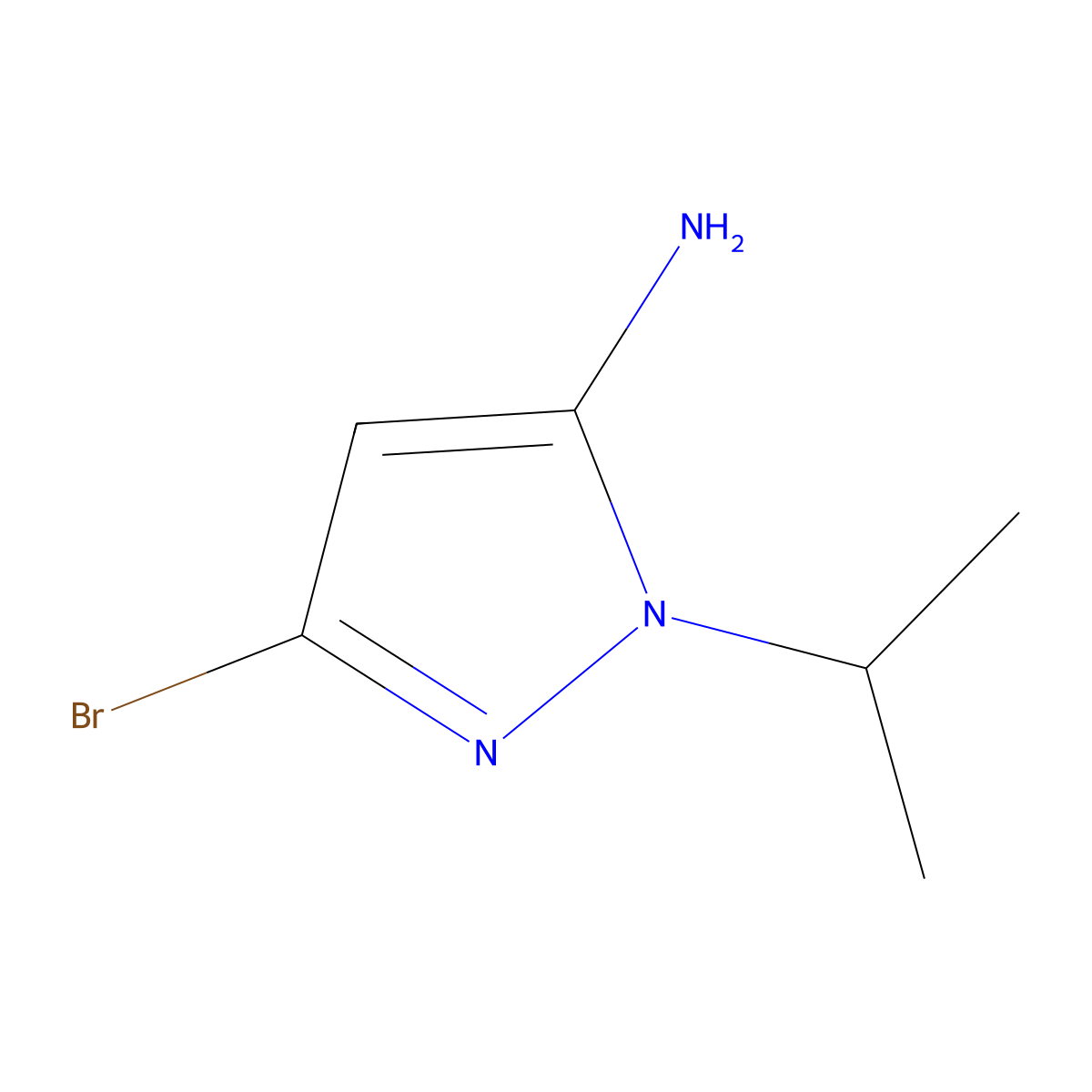 3-bromo-1-(propan-2-yl)-1H-pyrazol-5-amine molecular structure, CAS 1446407-07-3