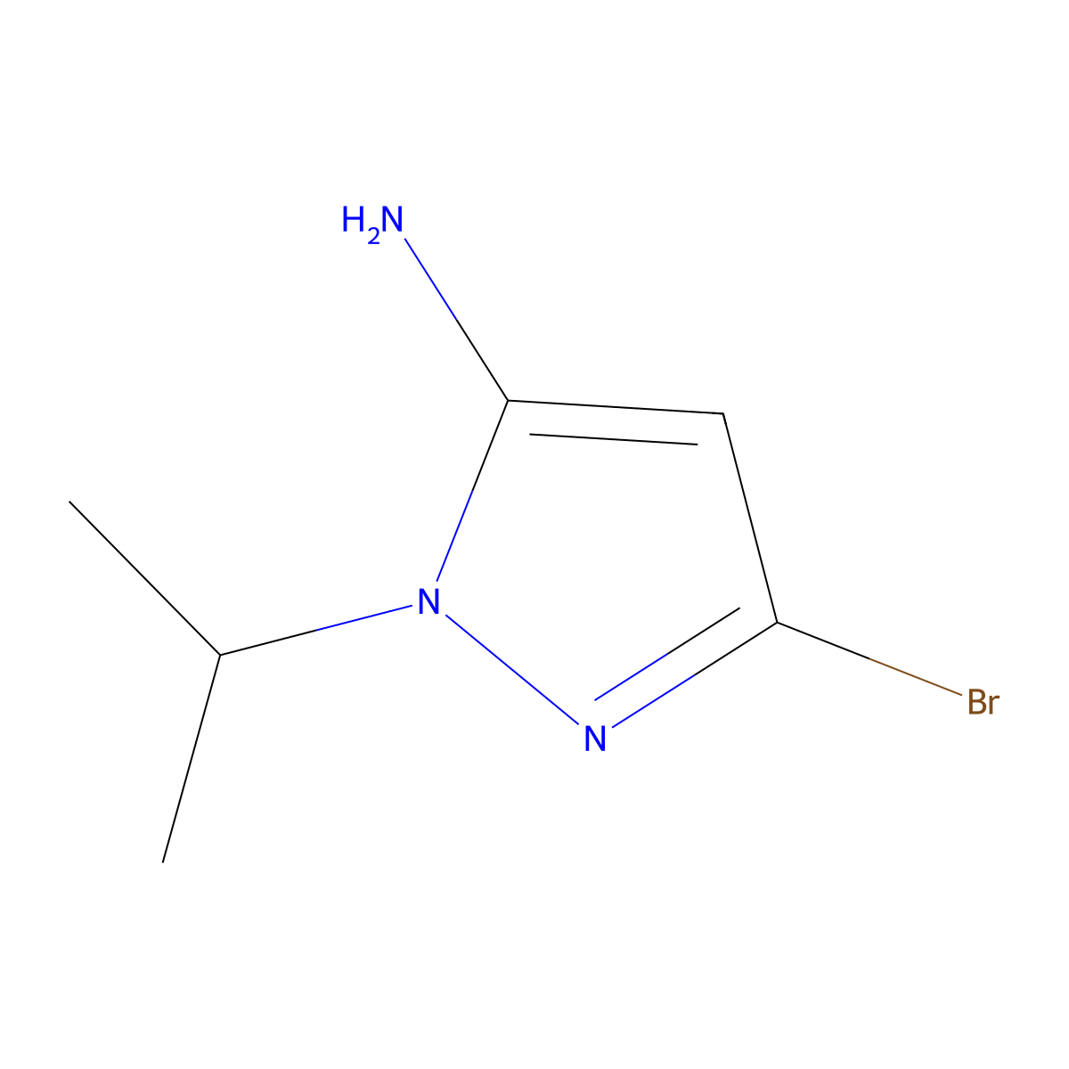 3-bromo-1-(propan-2-yl)-1H-pyrazol-5-amine molecular structure, CAS 1446407-07-3