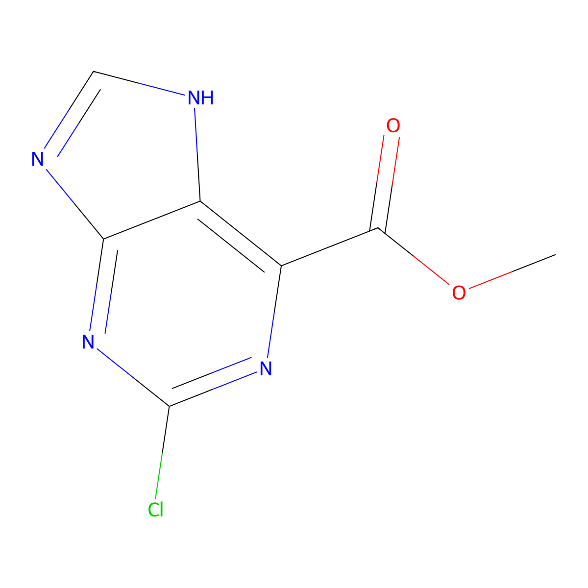 methyl 2-chloro-9H-purine-6-carboxylate molecular structure, CAS 1446407-09-5