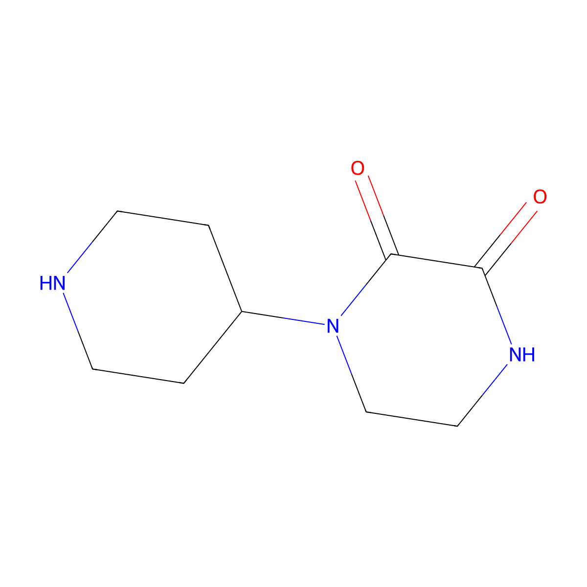 1-(Piperidin-4-yl)piperazine-2,3-dione molecular structure, CAS 1446407-30-2
