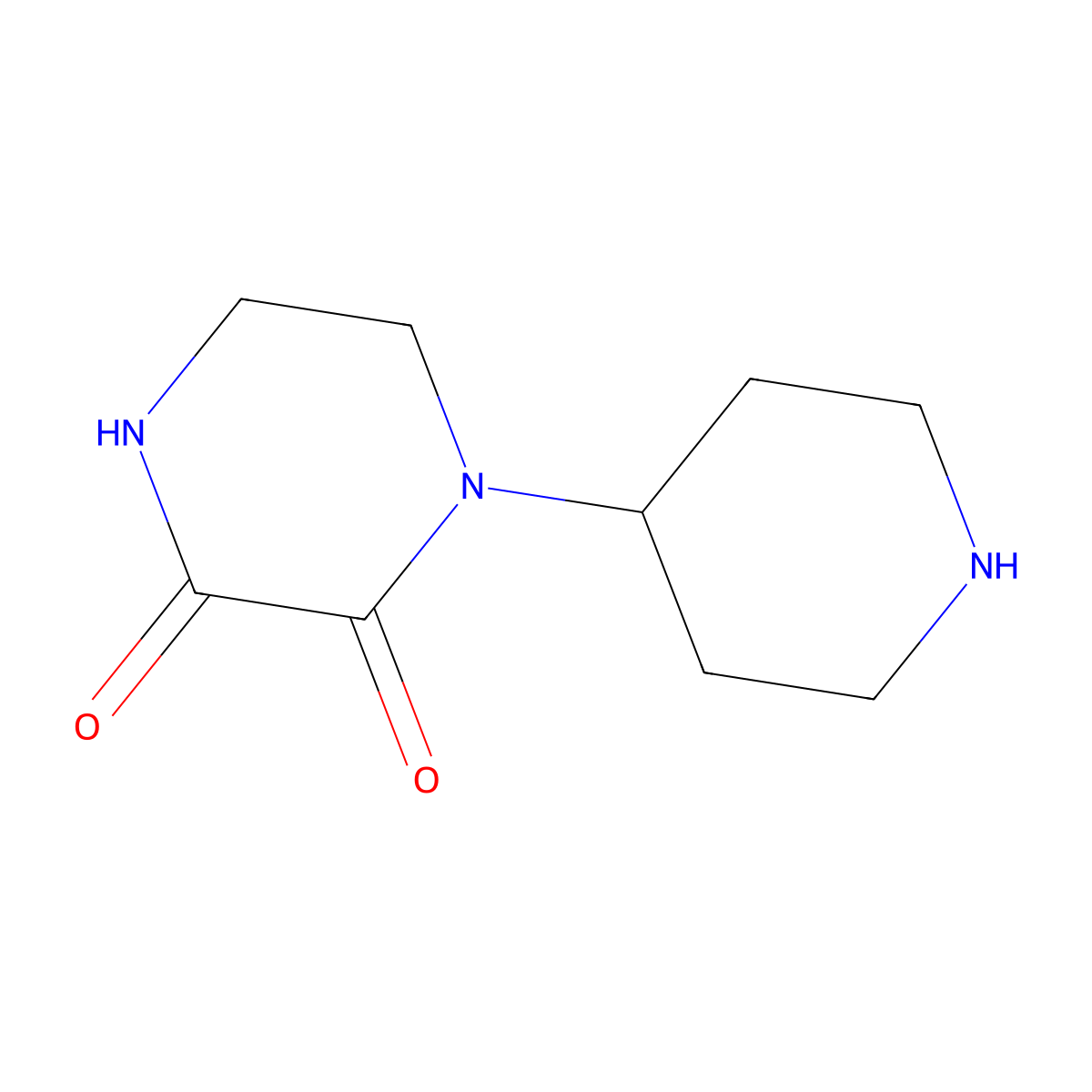 1-(Piperidin-4-yl)piperazine-2,3-dione molecular structure, CAS 1446407-30-2
