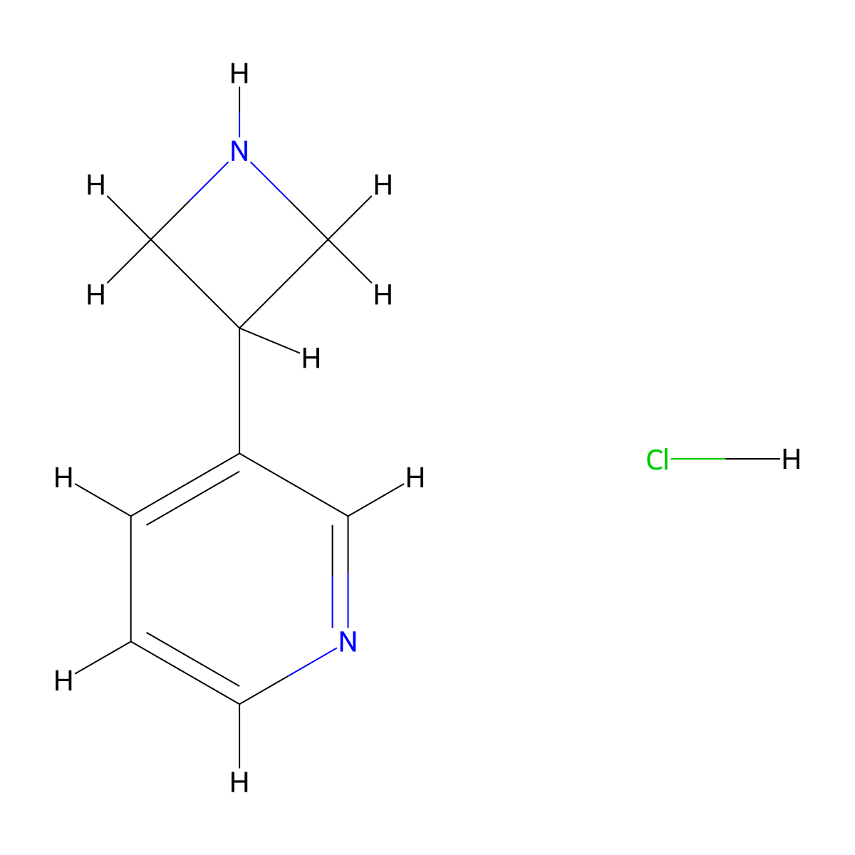 3-(Azetidin-3-yl)pyridine hydrochloride molecular structure, CAS 1446407-31-3