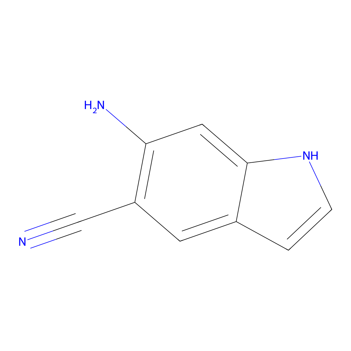 6-Amino-1H-indole-5-carbonitrile molecular structure, CAS 1446407-43-7
