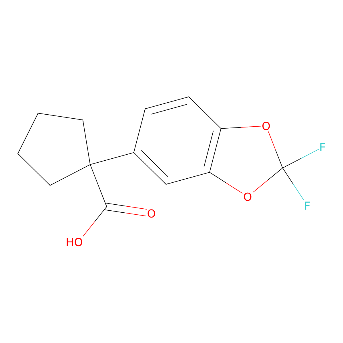 1-(2,2-Difluorobenzo[d][1,3]dioxol-5-yl)cyclopentanecarboxylic acid molecular structure, CAS 1446408-26-9