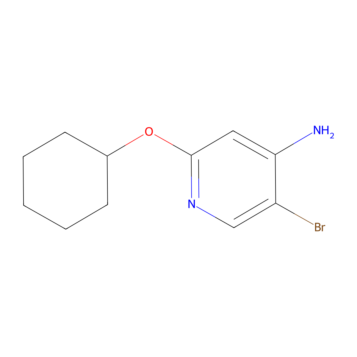 4-Amino-3-bromo-6-(cyclohexyloxy)pyridine molecular structure, CAS 1446408-36-1