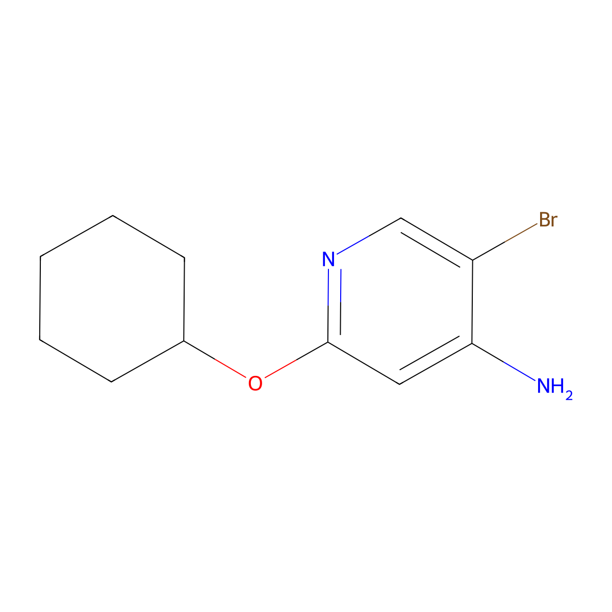 4-Amino-3-bromo-6-(cyclohexyloxy)pyridine molecular structure, CAS 1446408-36-1