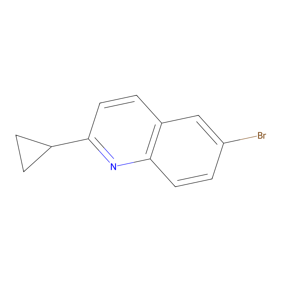 6-Bromo-2-cyclopropylquinoline molecular structure, CAS 1446408-38-3