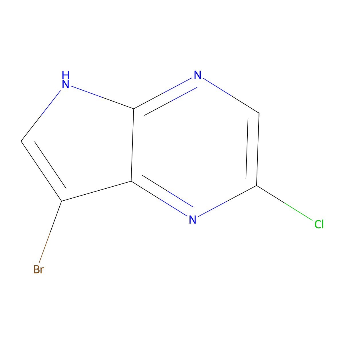 7-Bromo-2-chloro-5H-pyrrolo[2,3-b]pyrazine molecular structure, CAS 1446408-58-7