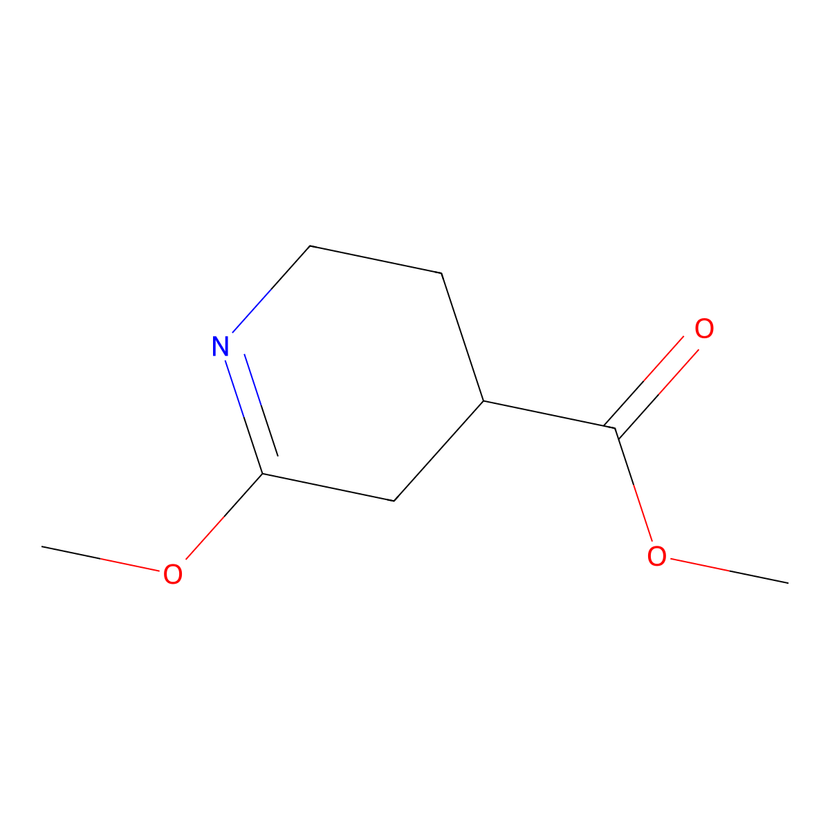 Methyl 6-methoxy-2,3,4,5-tetrahydropyridine-4-carboxylate molecular structure, CAS 1446412-17-4