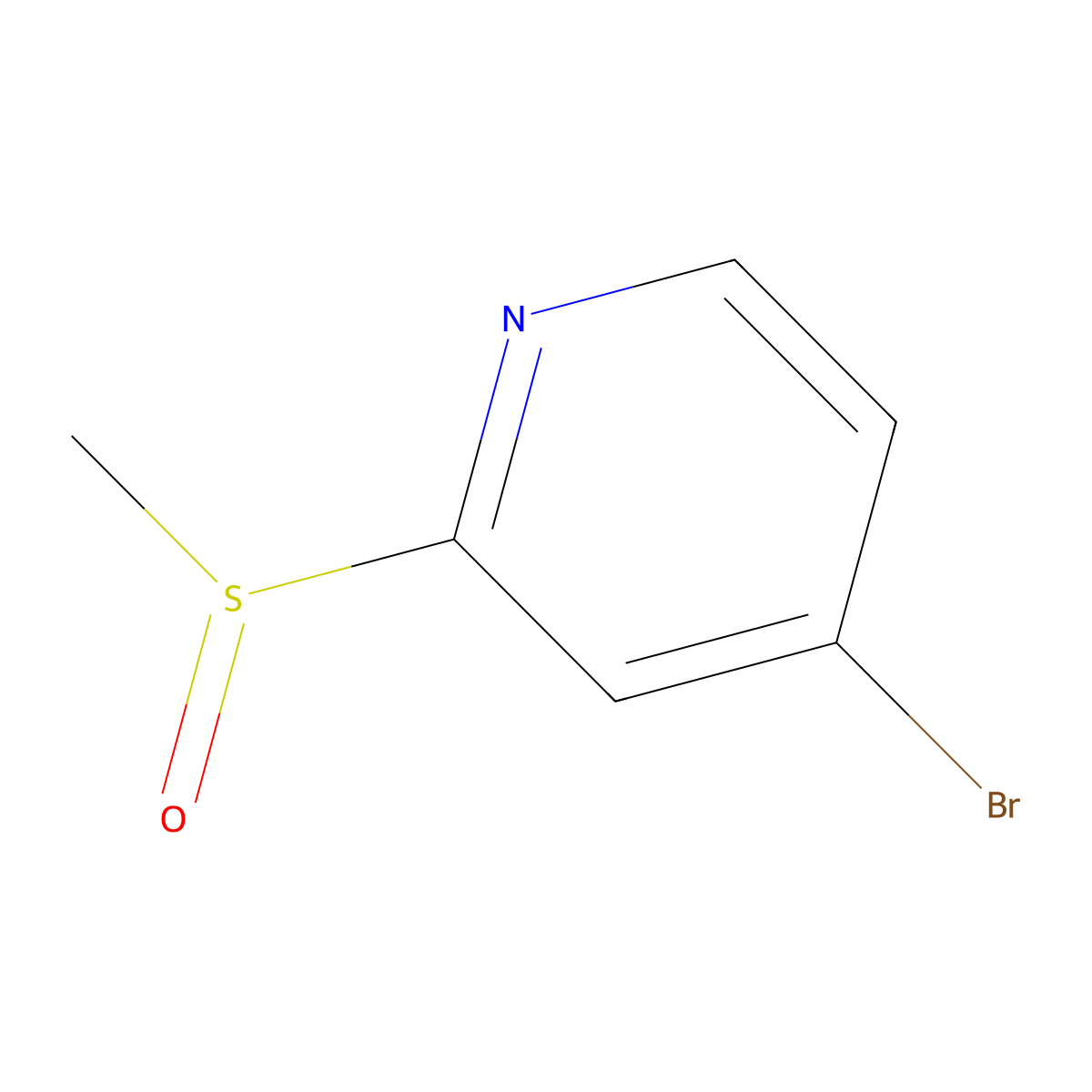 4-Bromo-2-(methylsulfinyl)pyridine molecular structure, CAS 1446412-33-4