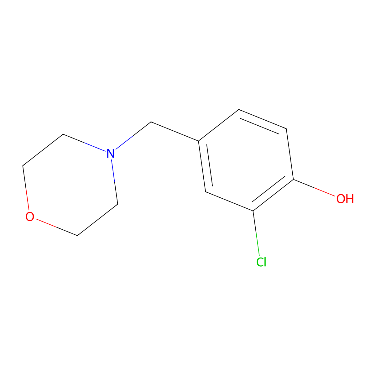 2-Chloro-4-morpholin-4-ylmethyl-phenol molecular structure, CAS 1446412-77-6
