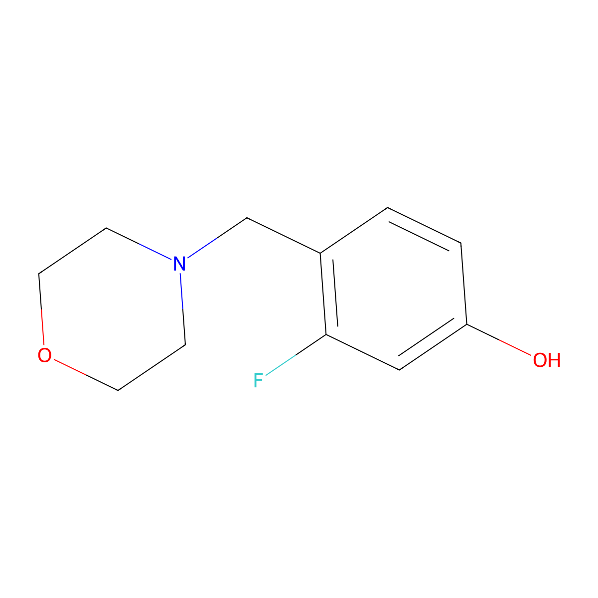 3-Fluoro-4-(morpholin-4-ylmethyl)phenol molecular structure, CAS 1446412-79-8
