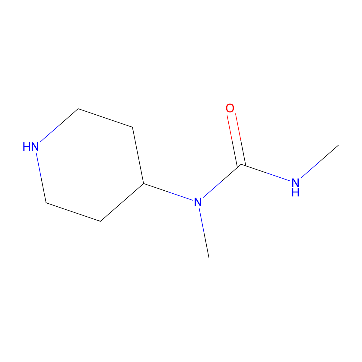 1,3-Dimethyl-1-(piperidin-4-yl)urea molecular structure, CAS 1446413-39-3