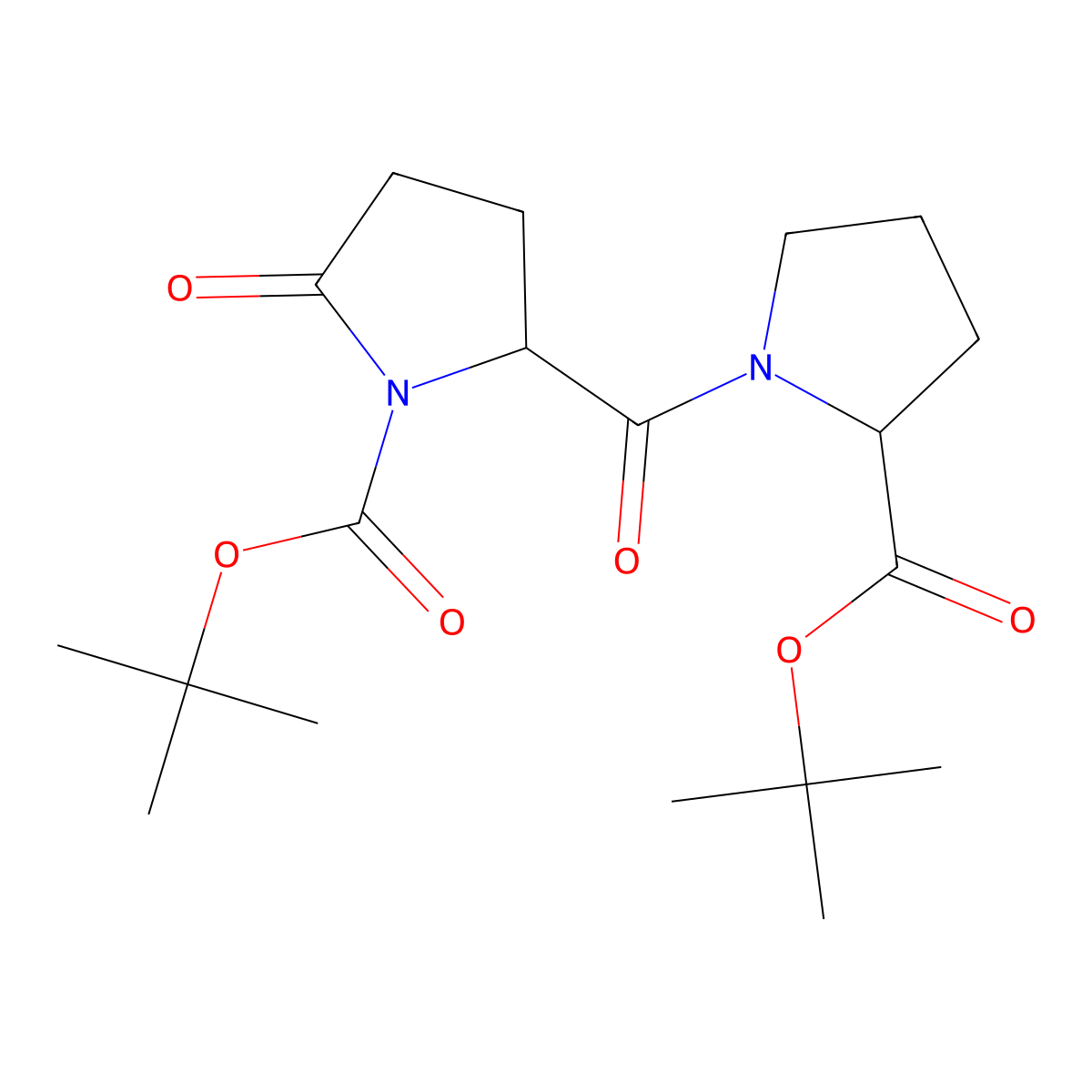tert-butyl (2S)-2-[(2S)-2-[(tert-butoxy)carbonyl]pyrrolidine-1-carbonyl]-5-oxopyrrolidine-1-carboxylate molecular structure, CAS 1446414-49-8