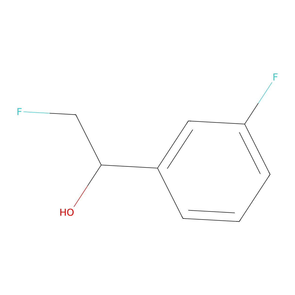 (1S)-2-fluoro-1-(3-fluorophenyl)ethan-1-ol molecular structure, CAS 1446417-95-3