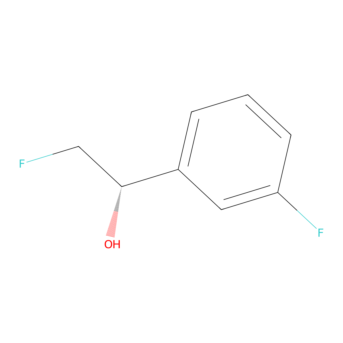 (1S)-2-fluoro-1-(3-fluorophenyl)ethan-1-ol molecular structure, CAS 1446417-95-3