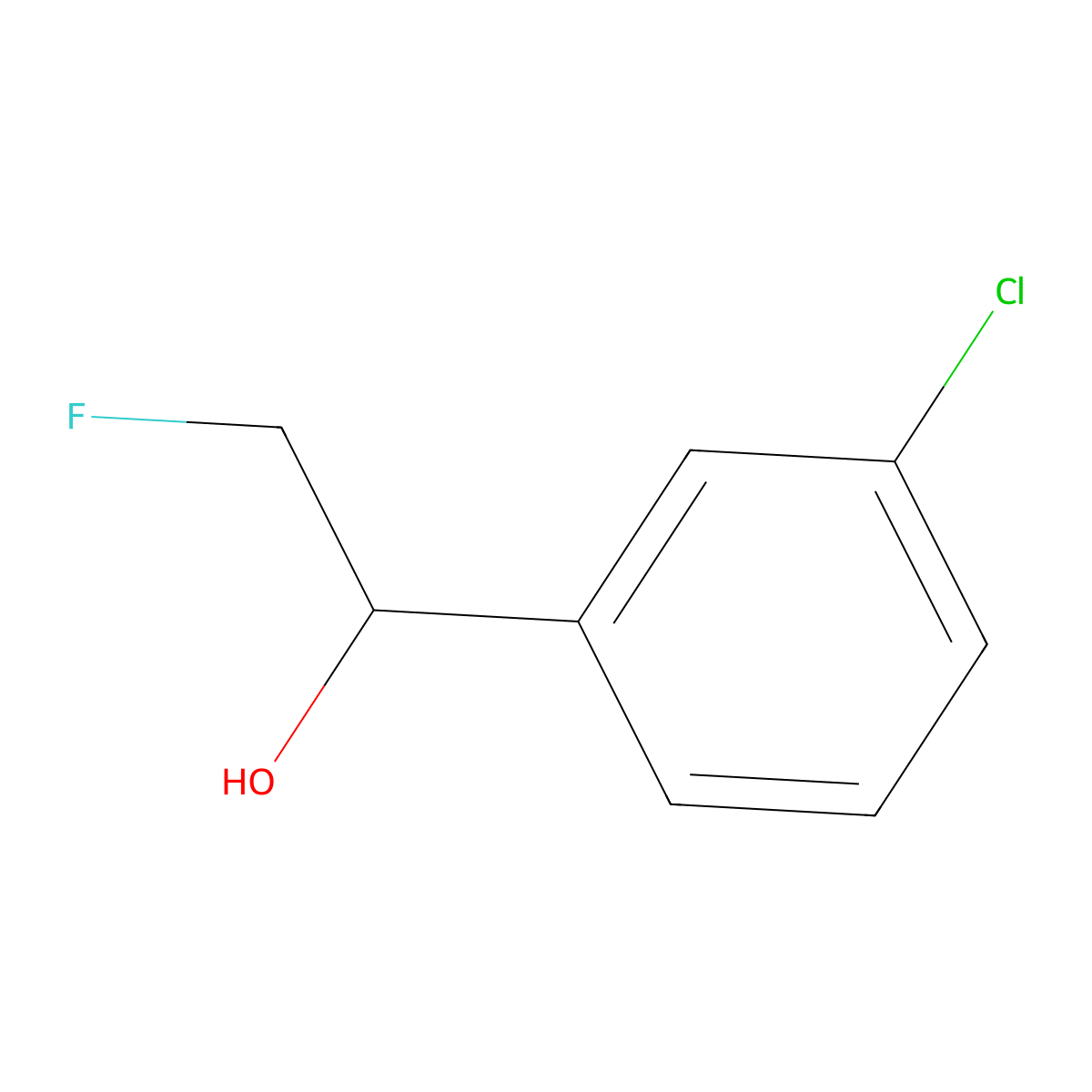 (1S)-1-(3-chlorophenyl)-2-fluoroethan-1-ol molecular structure, CAS 1446417-96-4