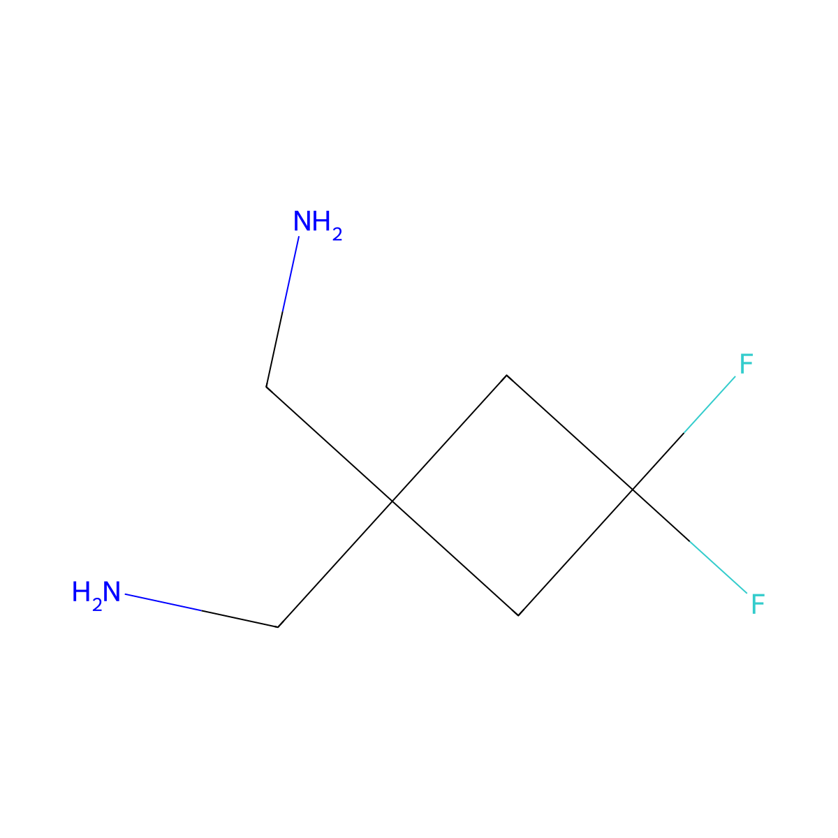 1,1-Cyclobutanedimethanamine, 3,3-difluoro- molecular structure, CAS 1446422-58-7