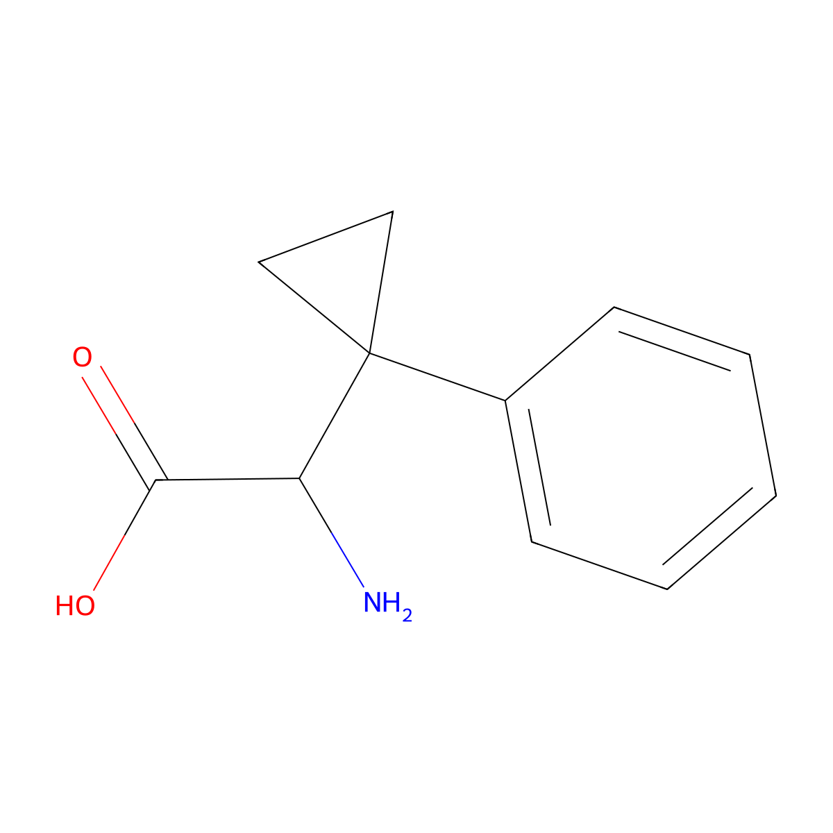 2-Amino-2-(1-phenylcyclopropyl)acetic acid molecular structure, CAS 144643-96-9