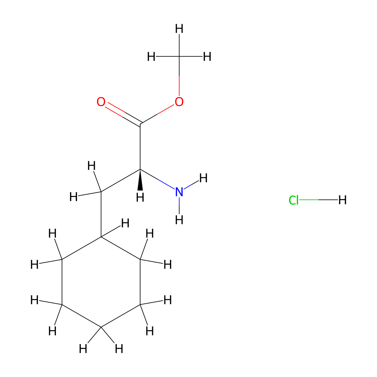 Methyl 3-cyclohexyl-D-alaninate--hydrogen chloride (1/1) molecular structure, CAS 144644-00-8