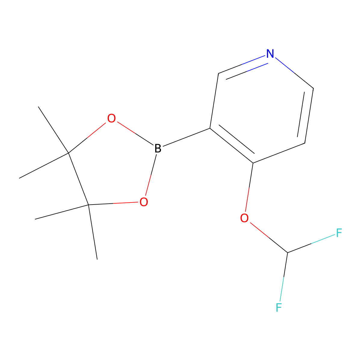 4-(Difluoromethoxy)-3-(4,4,5,5-tetramethyl-1,3,2-dioxaborolan-2-yl)pyridine molecular structure, CAS 1446443-21-5