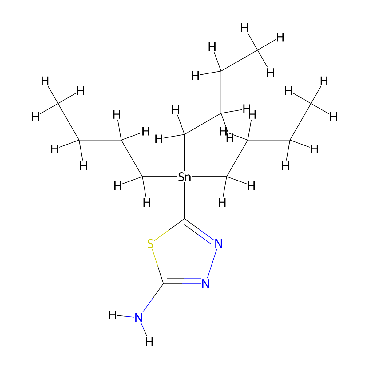 5-(Tributylstannyl)-1,3,4-thiadiazol-2-amine molecular structure, CAS 1446443-30-6