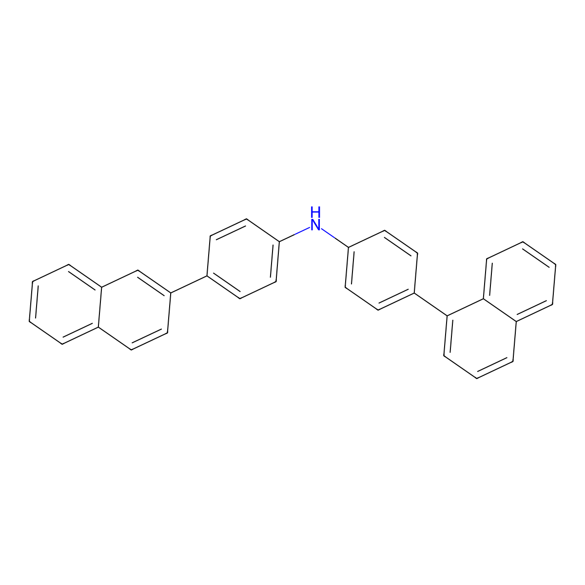 4-(Naphthalen-1-yl)-N-(4-(naphthalen-2-yl)phenyl)aniline molecular structure, CAS 1446448-95-8
