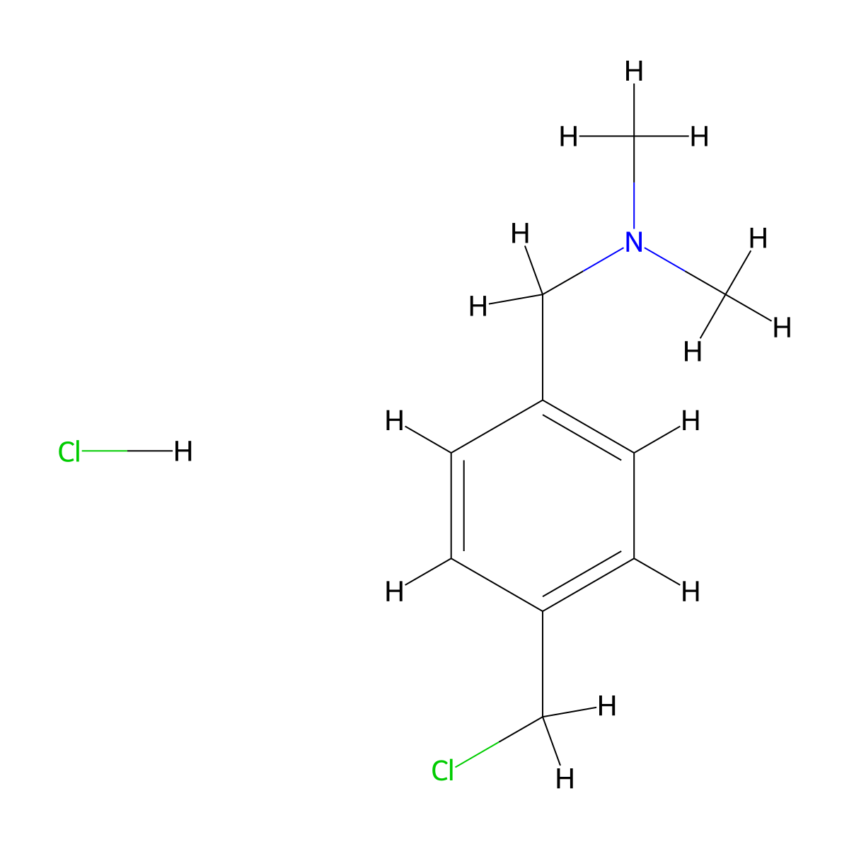 {[4-(Chloromethyl)phenyl]methyl}dimethylamine hydrochloride molecular structure, CAS 144645-89-6